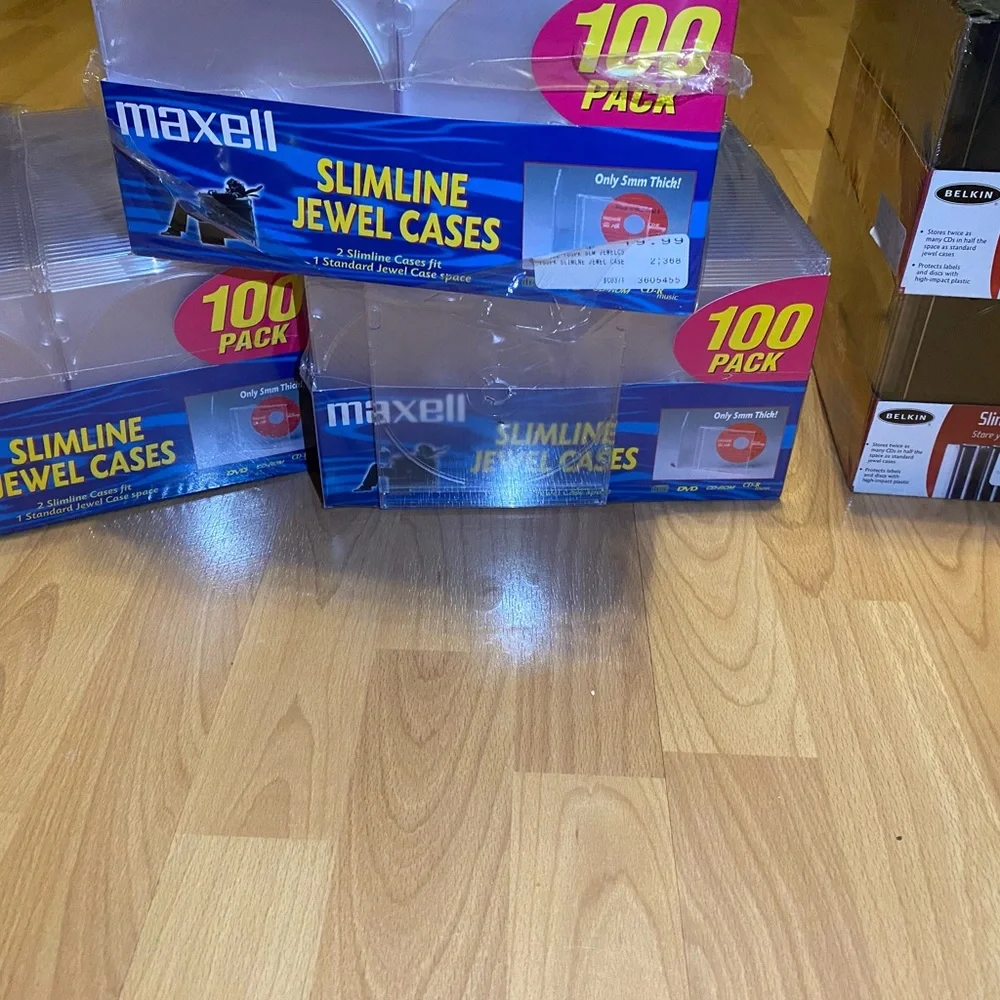 ALL 300 Maxell CDs, CD/DVD Labels, and 350 Jewel Cases Set for $50